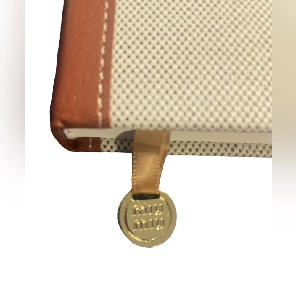New in Bag Miu Miu Textured Canvas GWP Lined Notebook with Belt Closure